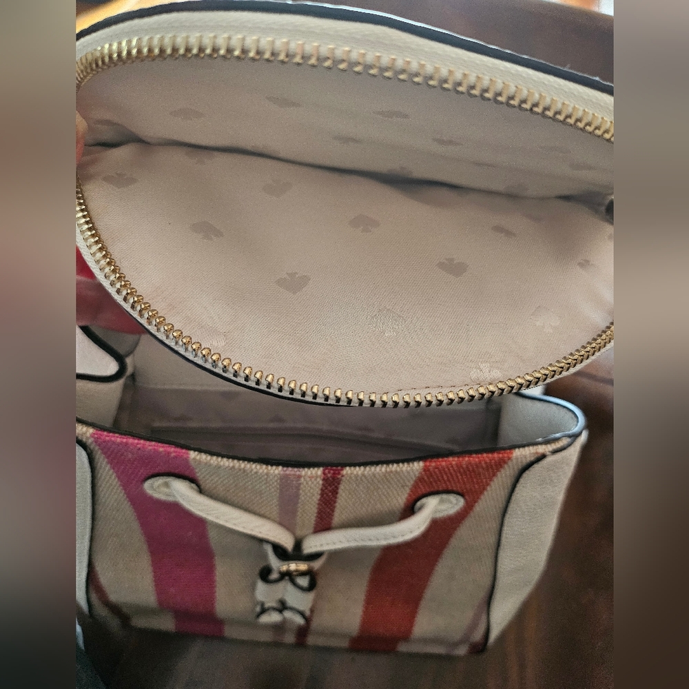 Kate Spade Canvas & Pebbled Leather Backpack! NWOT! - Picture 12 of 15